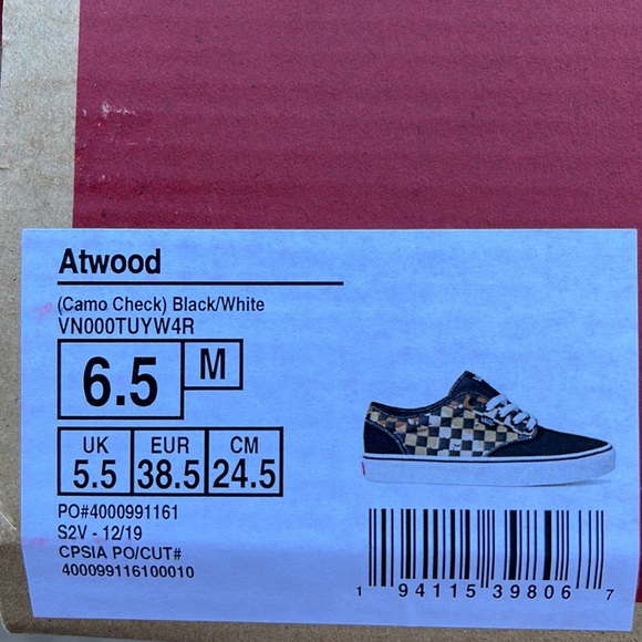 VANS ATWOOD CAMO CHECK BLACK/WHITE WMNS - Picture 15 of 15